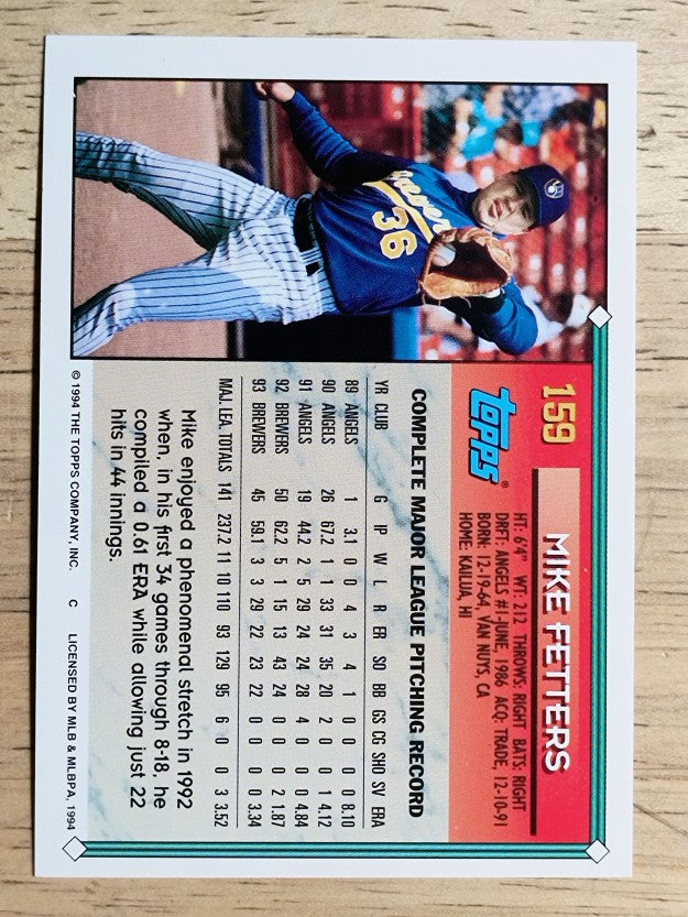 1994 Topps #159 Mike Fetters
