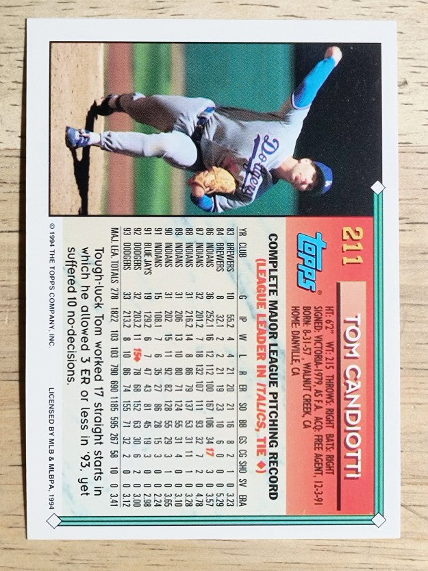 1994 Topps #211 Tom Candiotti