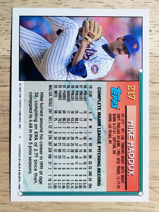 1994 Topps #217 Mike Maddux