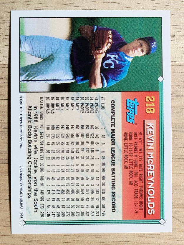 1994 Topps #218 Kevin McReynolds