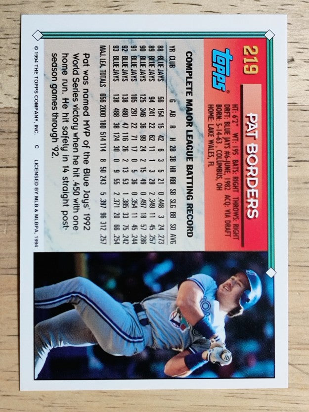 1994 Topps #219 Pat Borders