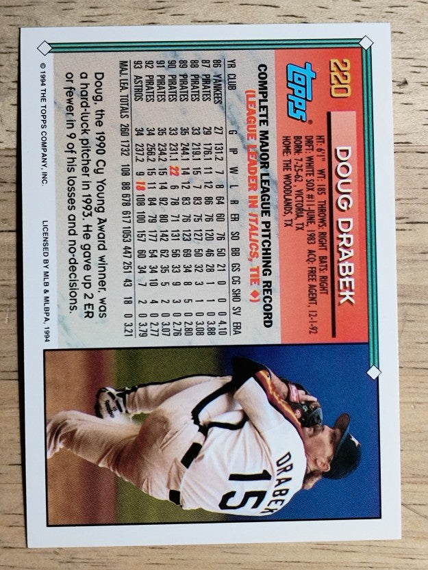 1994 Topps #220 Doug Drabek
