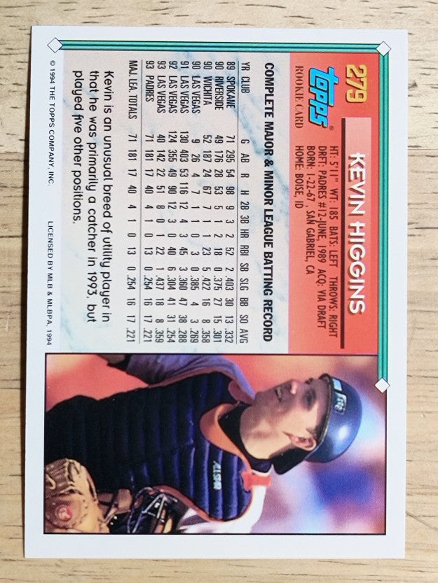 1994 Topps #279 Kevin Higgins