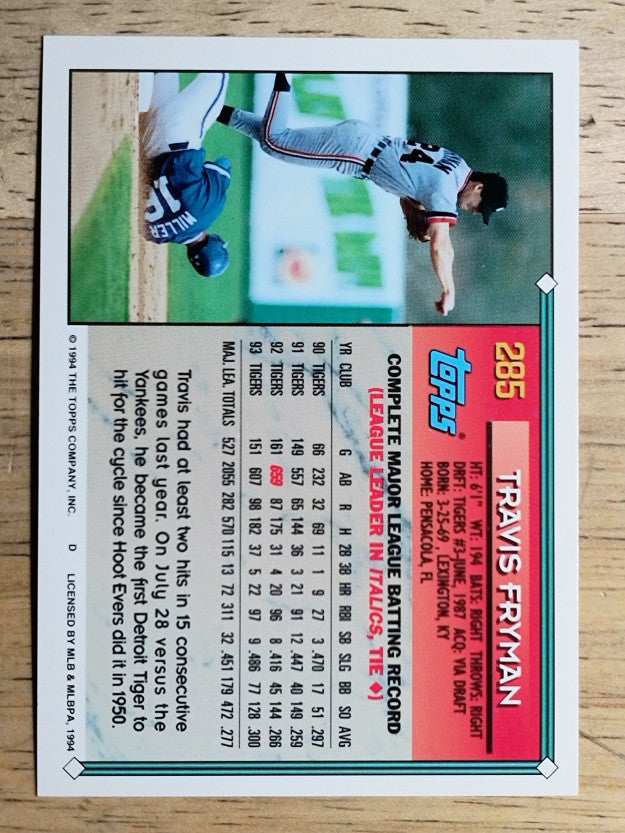 1994 Topps #285 Travis Fryman
