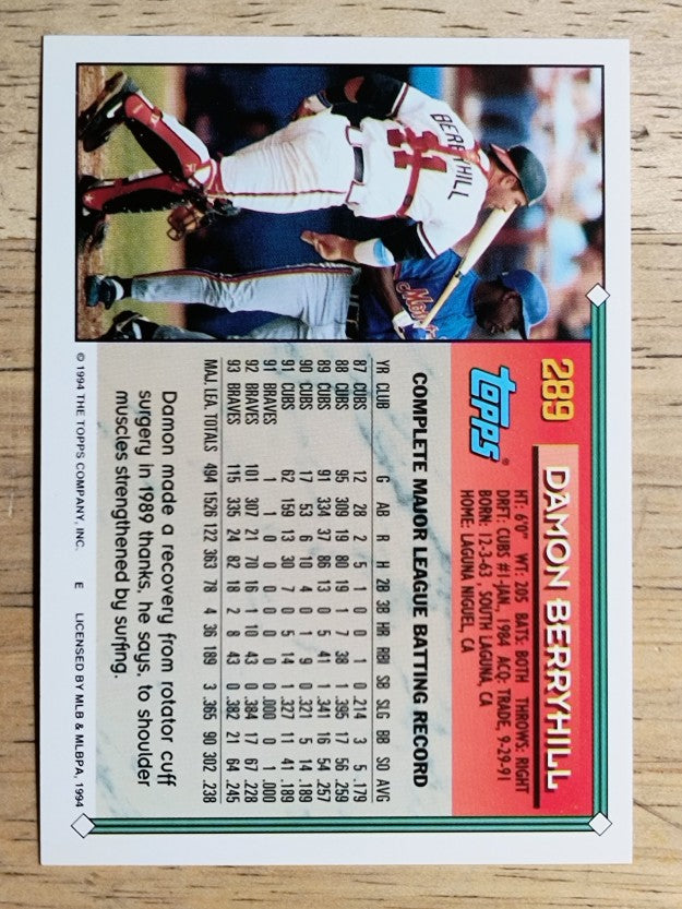 1994 Topps #289 Damon Berryhill
