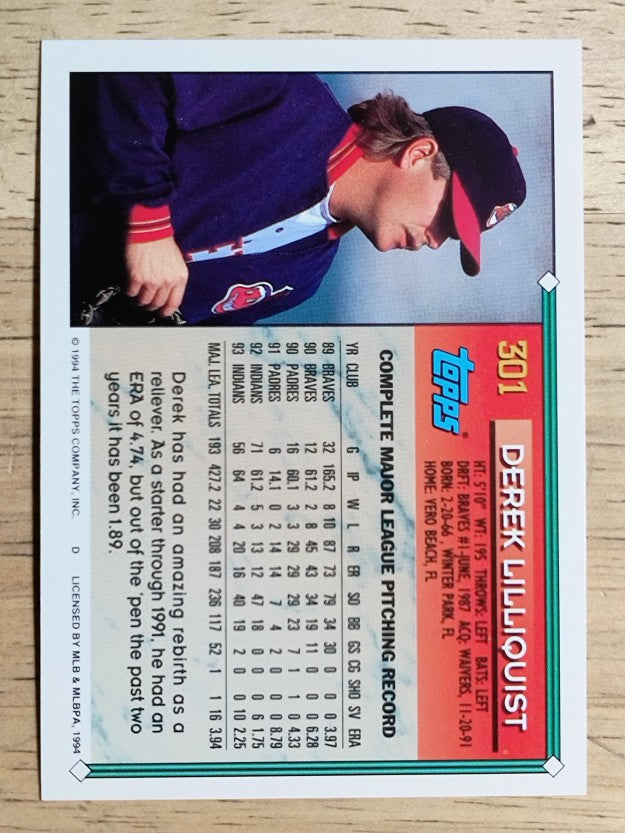 1994 Topps #301 Derek Lilliquist