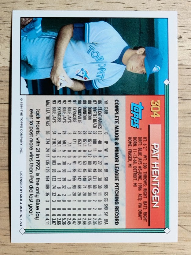 1994 Topps #304 Pat Hentgen