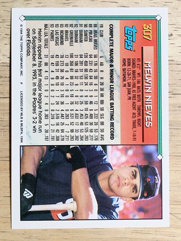 1994 Topps #307 Melvin Nieves