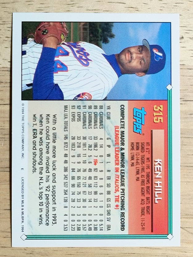 1994 Topps #315 Ken Hill
