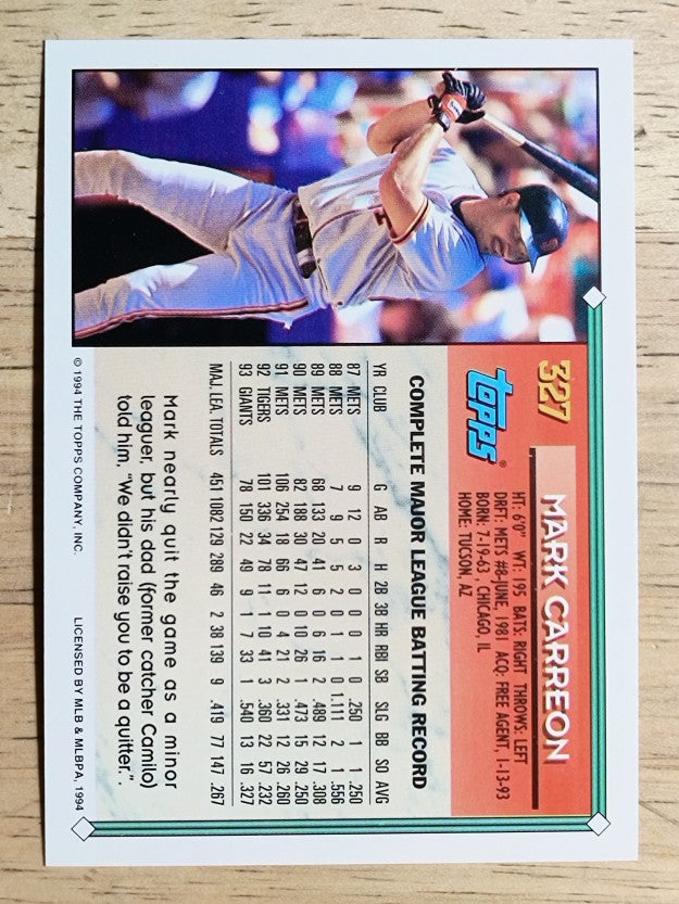 1994 Topps #327 Mark Carreon