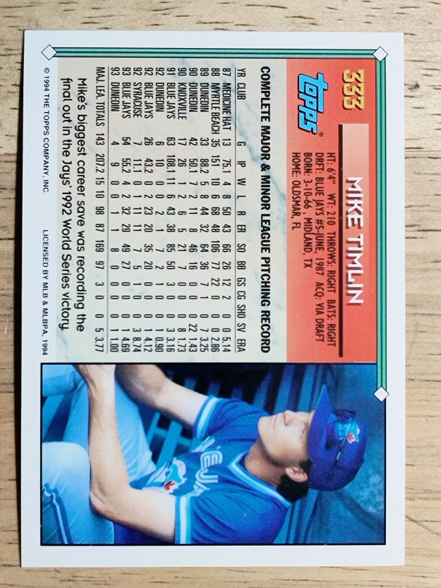 1994 Topps #333 Mike Timlin