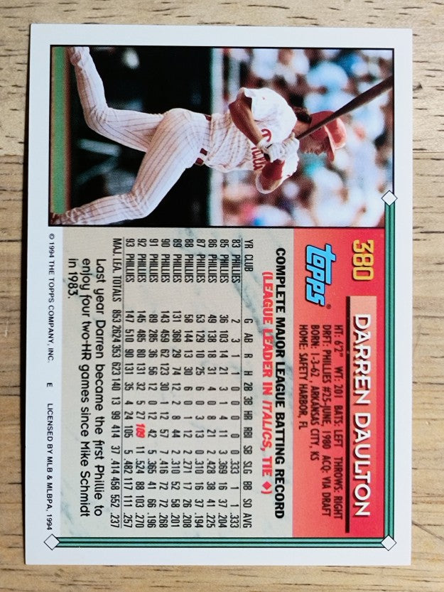 1994 Topps #380 Darren Daulton