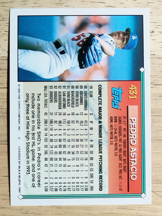1994 Topps #431 Pedro Astacio