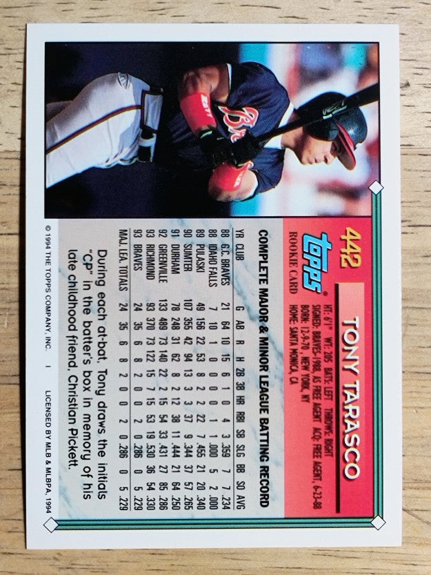 1994 Topps #442 Tony Tarasco