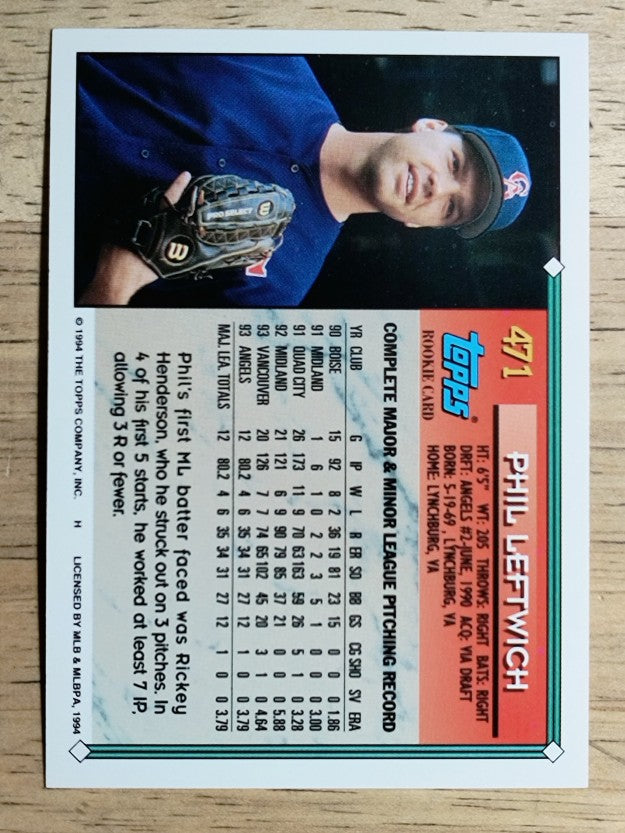1994 Topps #471 Phil Leftwich RC