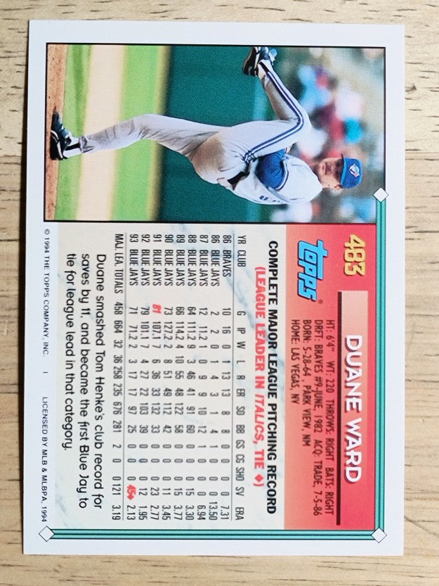 1994 Topps #483 Duane Ward