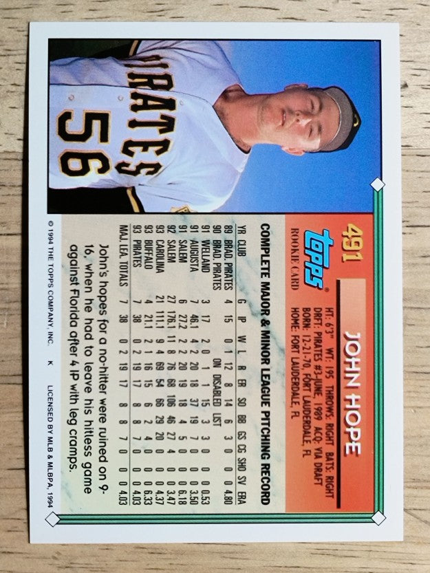 1994 Topps #491 John Hope RC