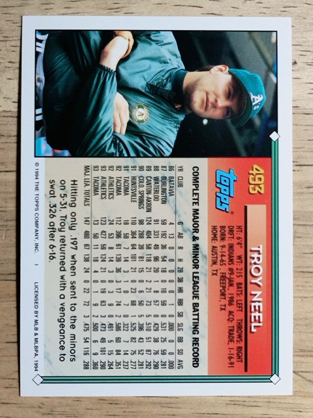 1994 Topps #493 Troy Neel