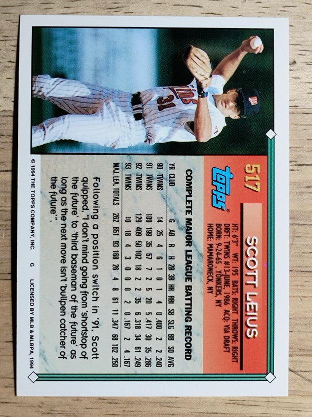 1994 Topps #517 Scott Leius