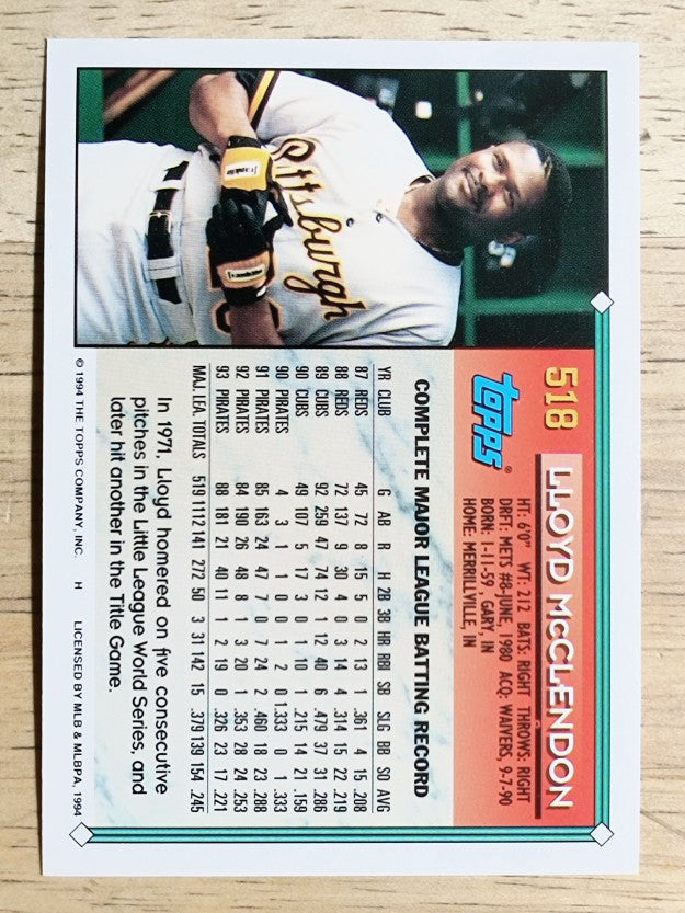 1994 Topps #518 Lloyd McClendon
