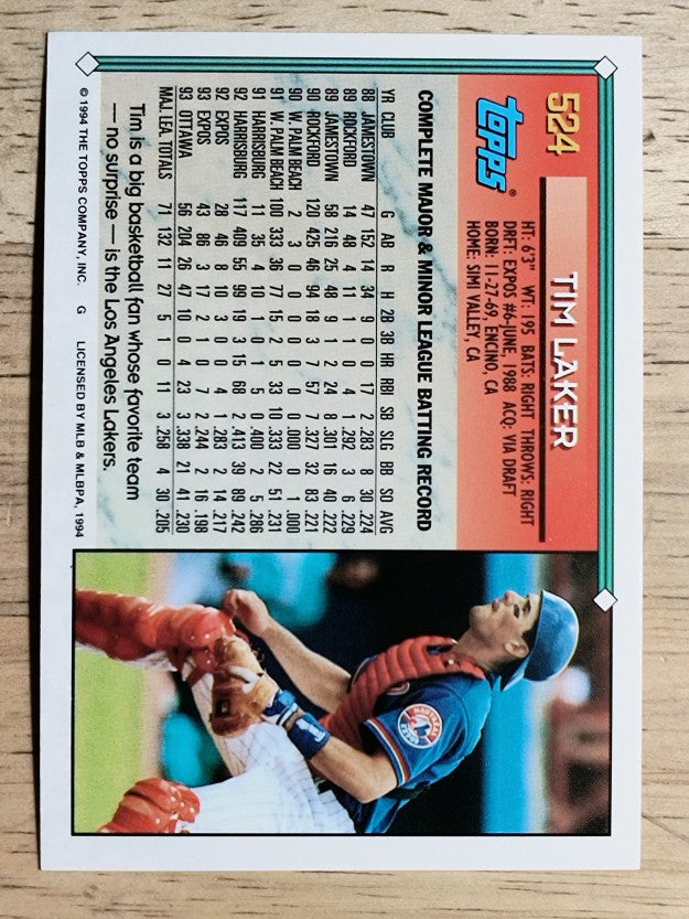 1994 Topps #524 Tim Laker