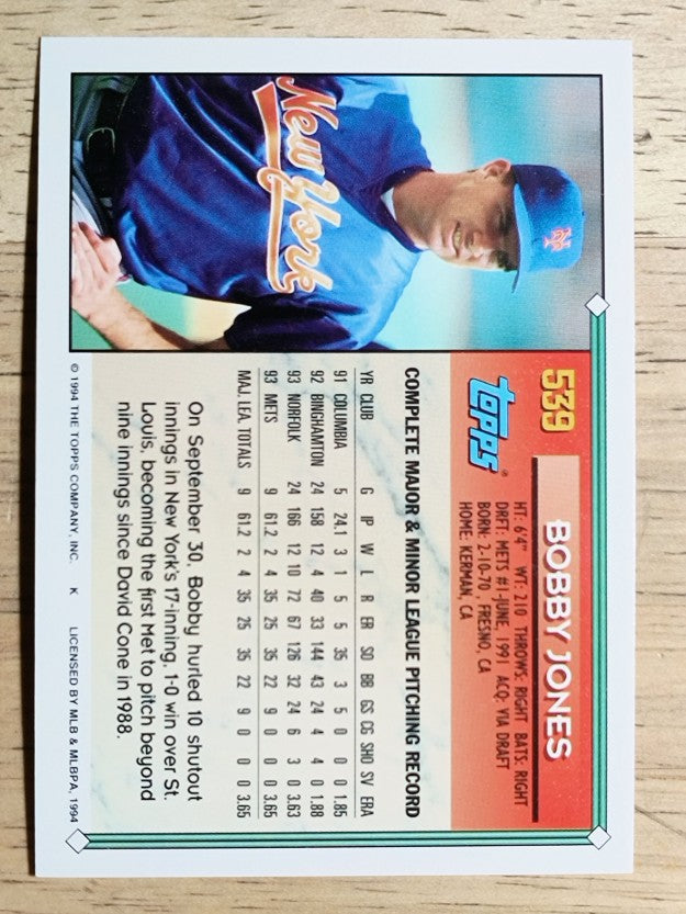 1994 Topps #539 Bobby Jones