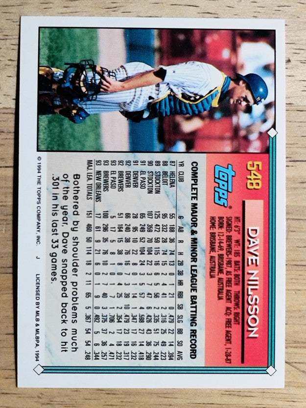 1994 Topps #548 Dave Nilsson