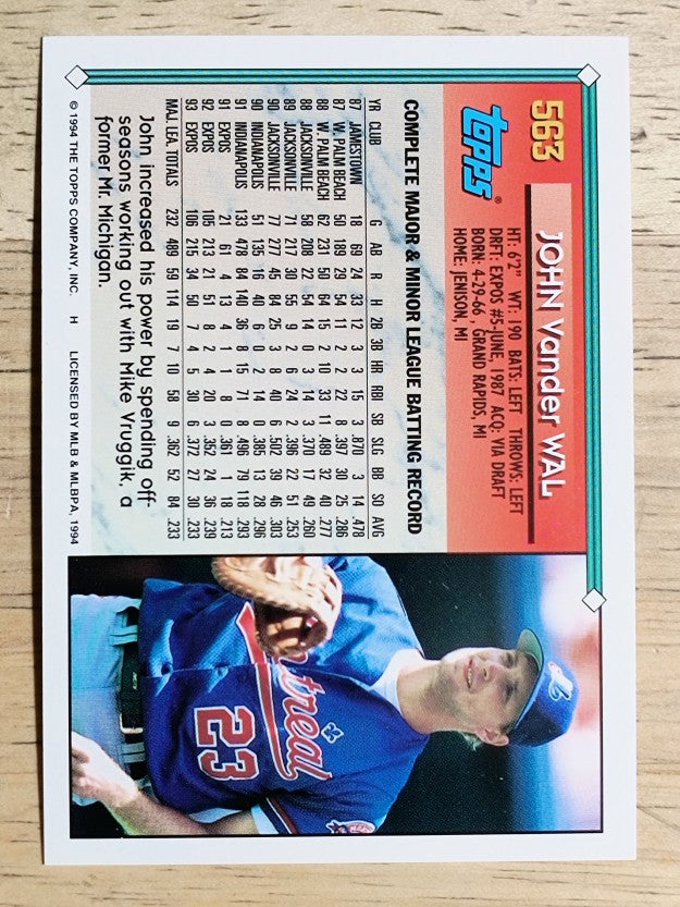 1994 Topps #563 John Vander Wal