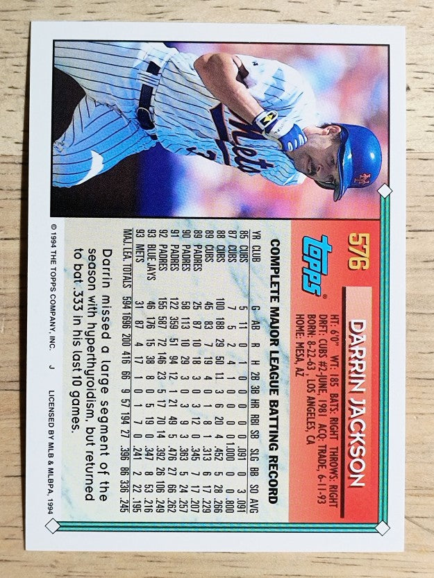 1994 Topps #576 Darrin Jackson
