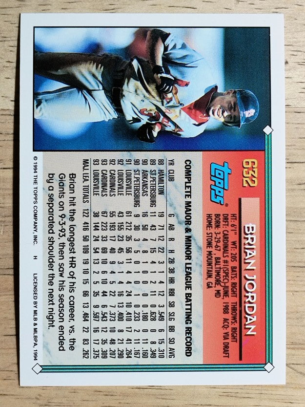 1994 Topps #632 Brian Jordan