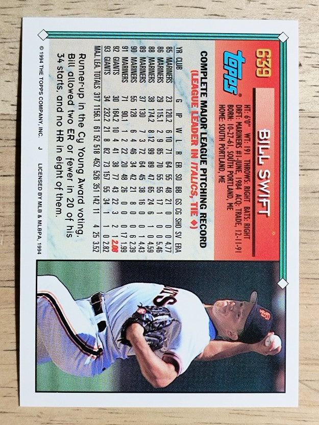 1994 Topps #639 Bill Swift