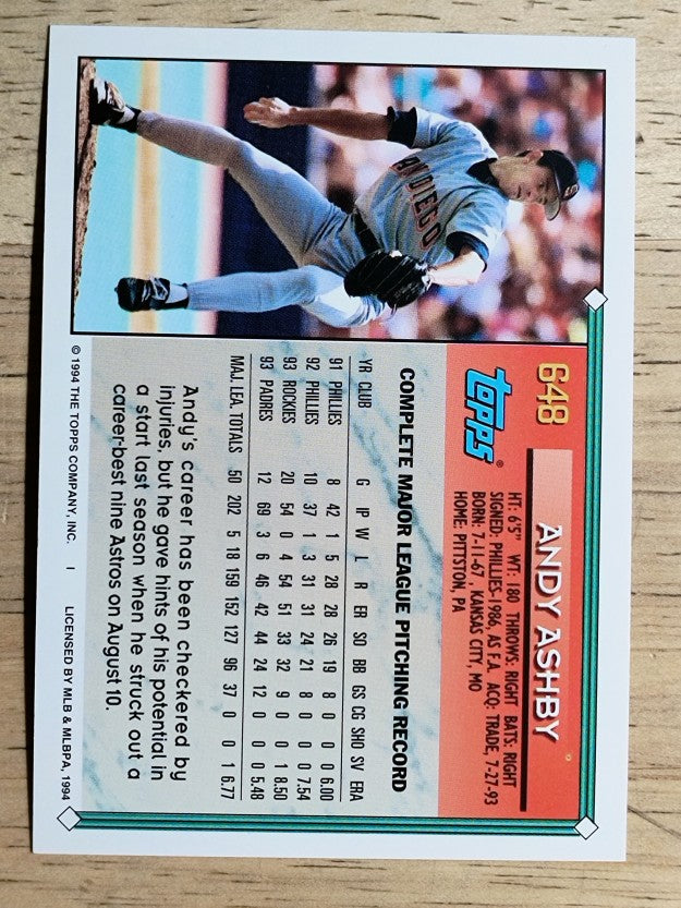 1994 Topps #648 Andy Ashby