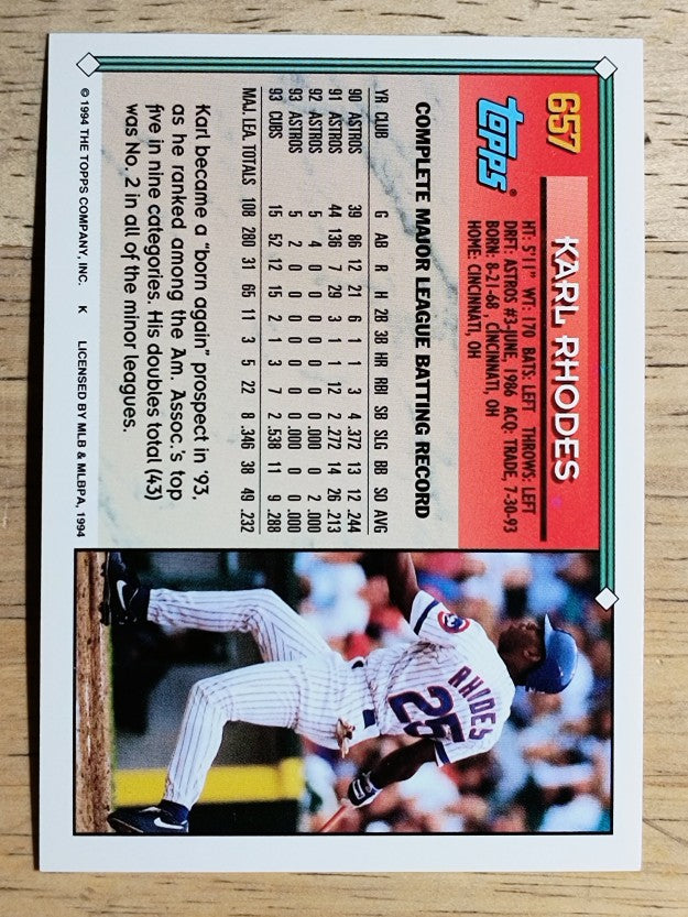 1994 Topps #657 Karl Rhodes
