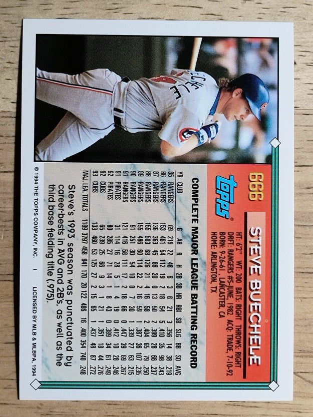 1994 Topps #666 Steve Buechele