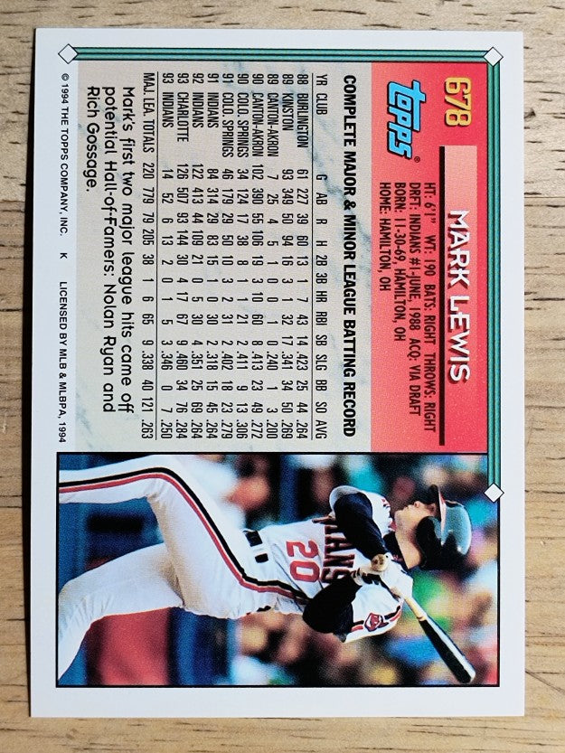 1994 Topps #678 Mark Lewis