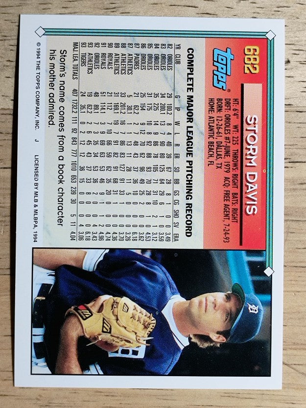 1994 Topps #682 Storm Davis