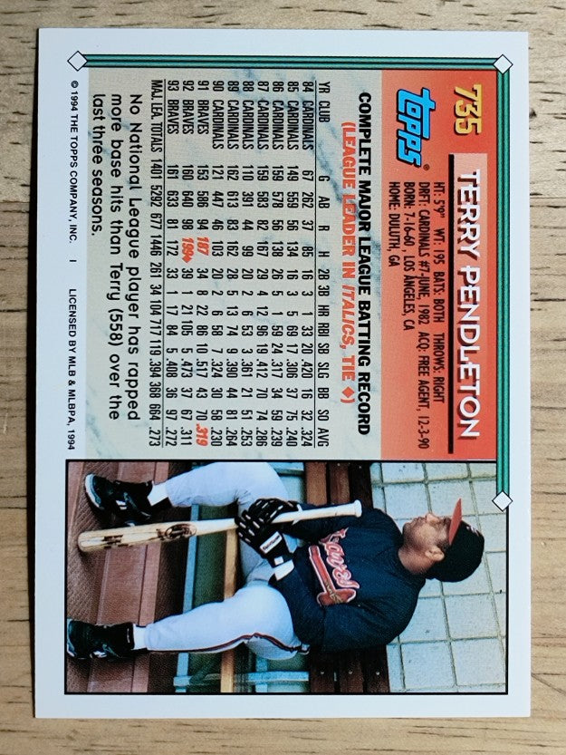 1994 Topps #735 Terry Pendleton