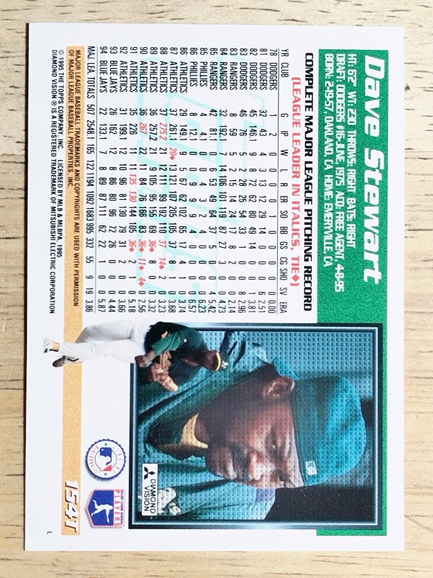 1995 Topps Traded #154T Dave Stewart