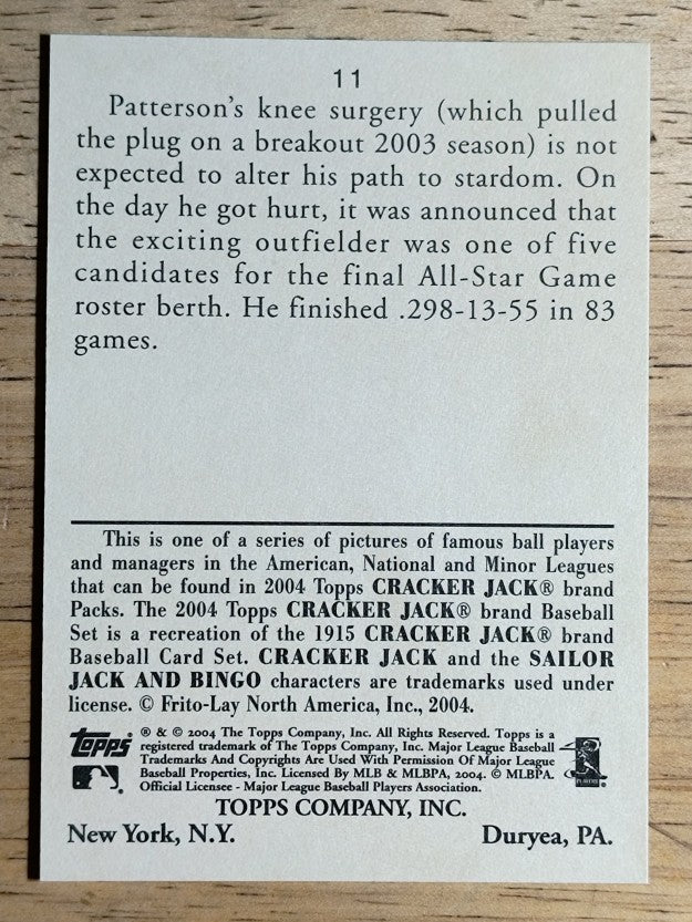 2004 Topps Cracker Jack #11 Corey Patterson