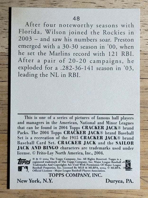 2004 Topps Cracker Jack #48 Preston Wilson