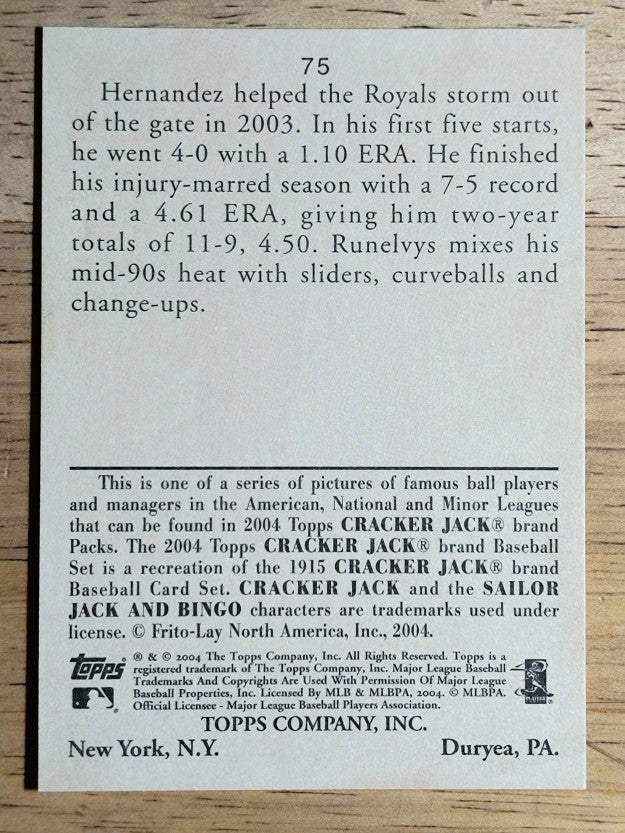 2004 Topps Cracker Jack #75 Runelvys Hernandez