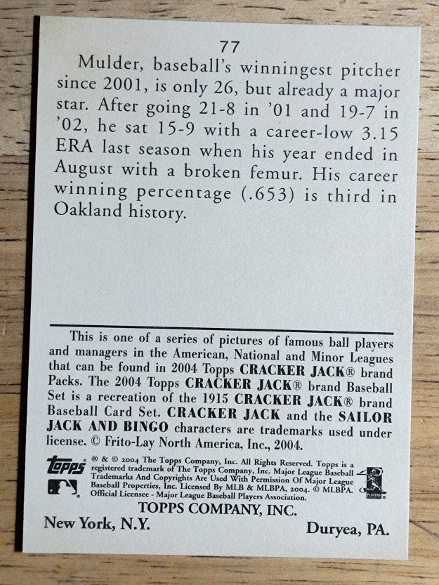 2004 Topps Cracker Jack #77 Mark Mulder