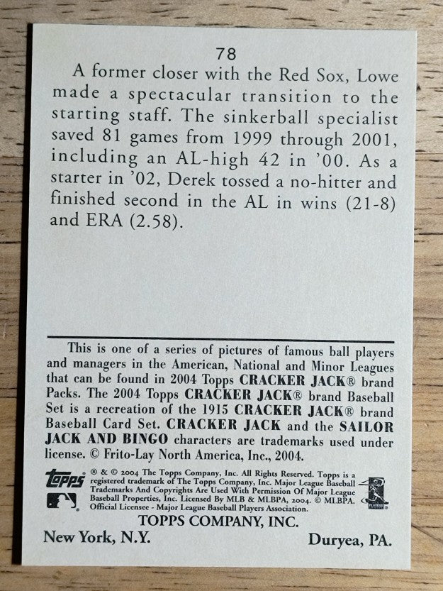2004 Topps Cracker Jack #78 Derek Lowe