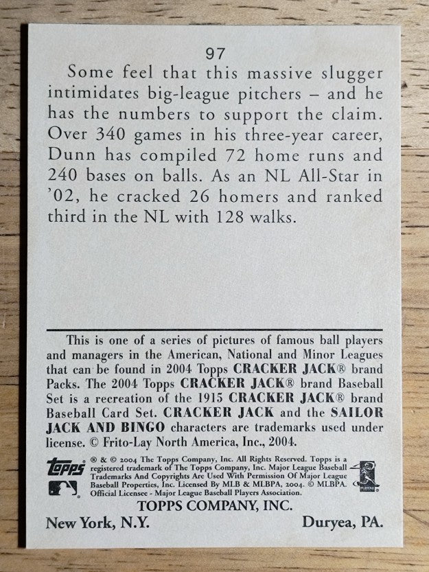 2004 Topps Cracker Jack #97 Adam Dunn