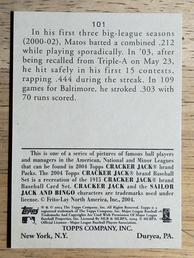 2004 Topps Cracker Jack #101 Luis Matos