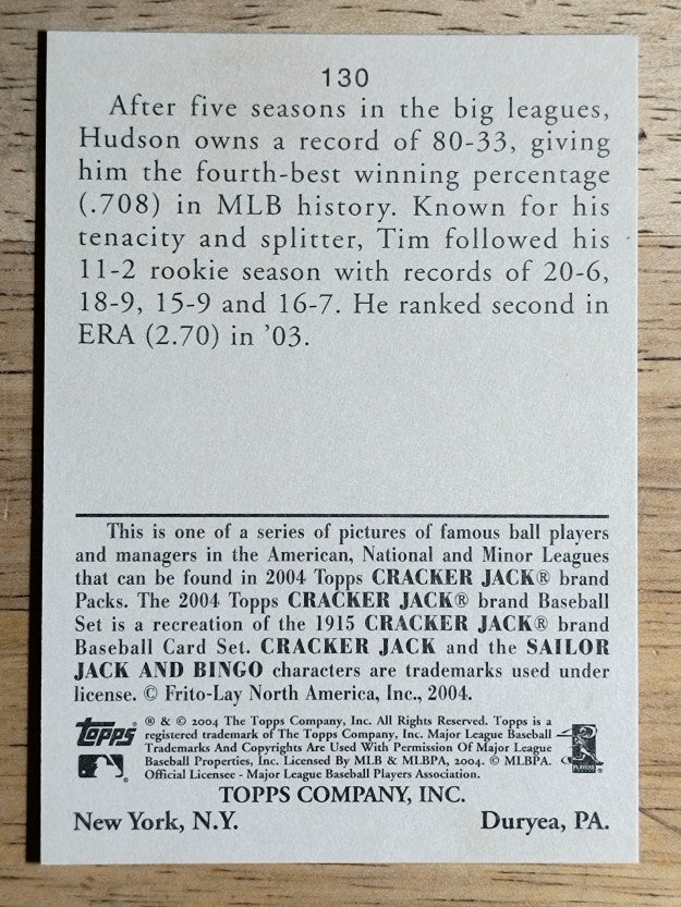 2004 Topps Cracker Jack #130 Tim Hudson