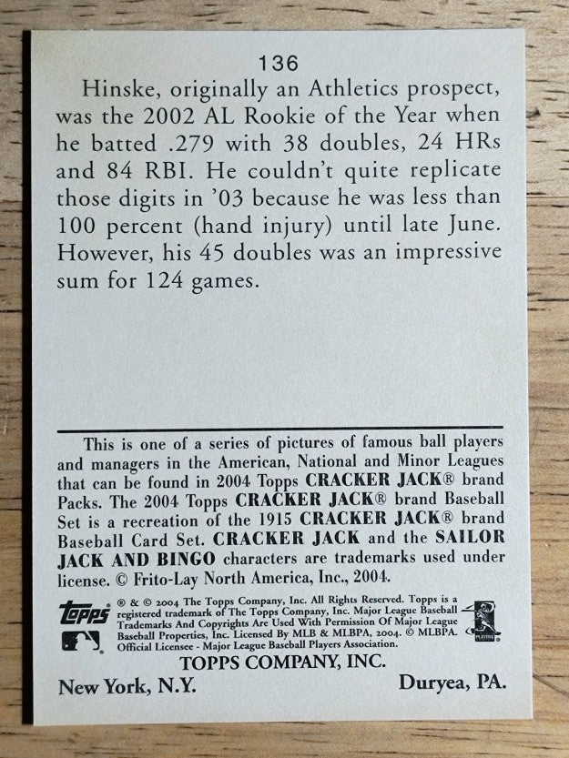 2004 Topps Cracker Jack #136 Eric Hinske