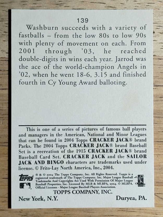 2004 Topps Cracker Jack #139 Jarrod Washburn