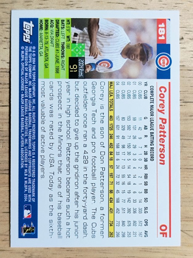 2005 Topps #181 Corey Patterson