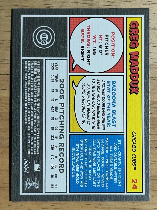 2006 Bazooka #24 Greg Maddux